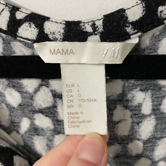 H&M MAMA Black & White Long Sleeve Shirt - Picture 4 of 5